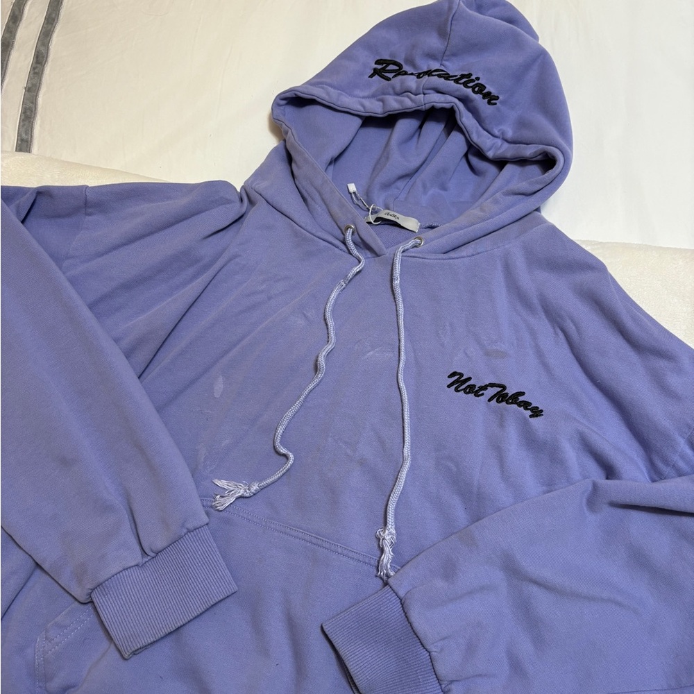 ADIKA Purple Hoodie with Black Embroidery